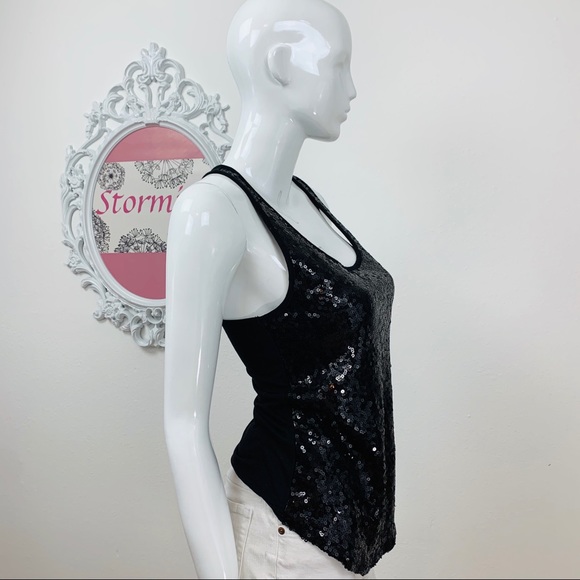 Guess Tops - Guess / Black Sequin Tank Top